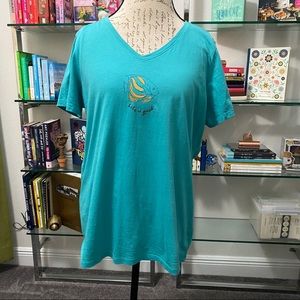 Teal Life is Good Large Fish T Shirt